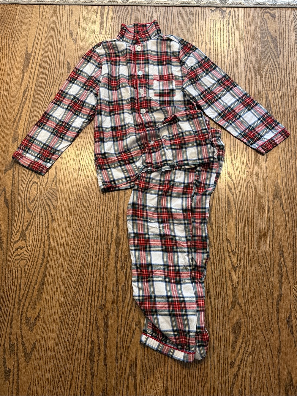 Petite plumeKids Red and White Plaid Flannel Pajama Set - Classic Cozy Sleepwear
